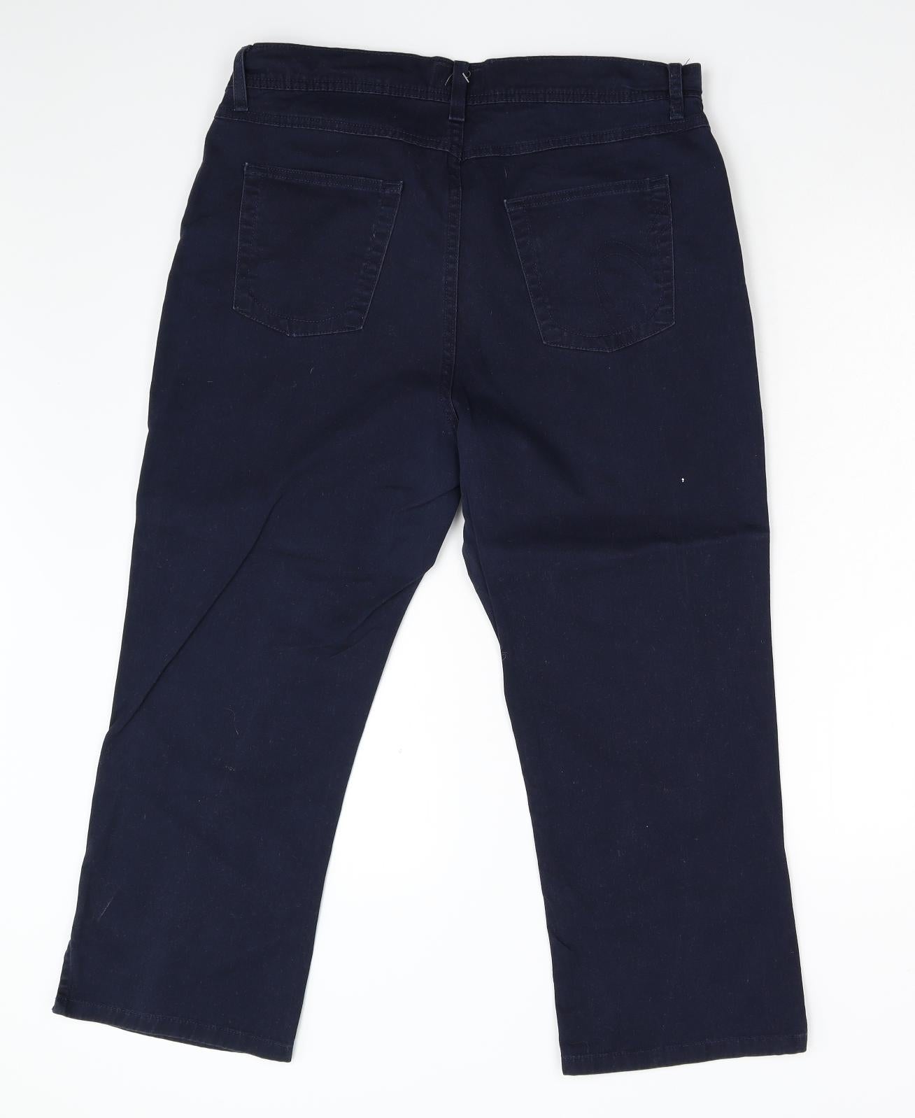 Per Una Womens Blue  Denim Cropped Jeans Size 16 L23 in