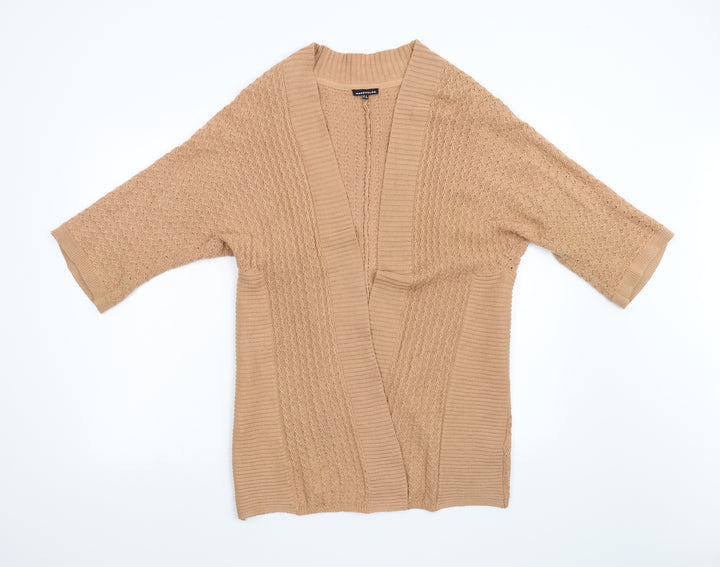 Warehouse Womens Brown Knit Cardigan Jumper Size 8