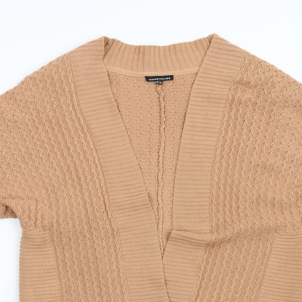 Warehouse Womens Brown  Knit Cardigan Jumper Size 8
