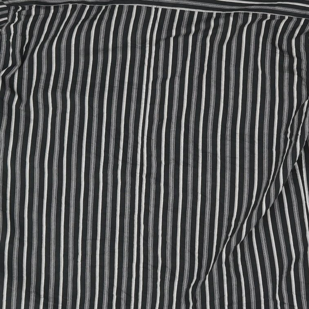 Petroleum Mens Black Striped   Button-Up Size L