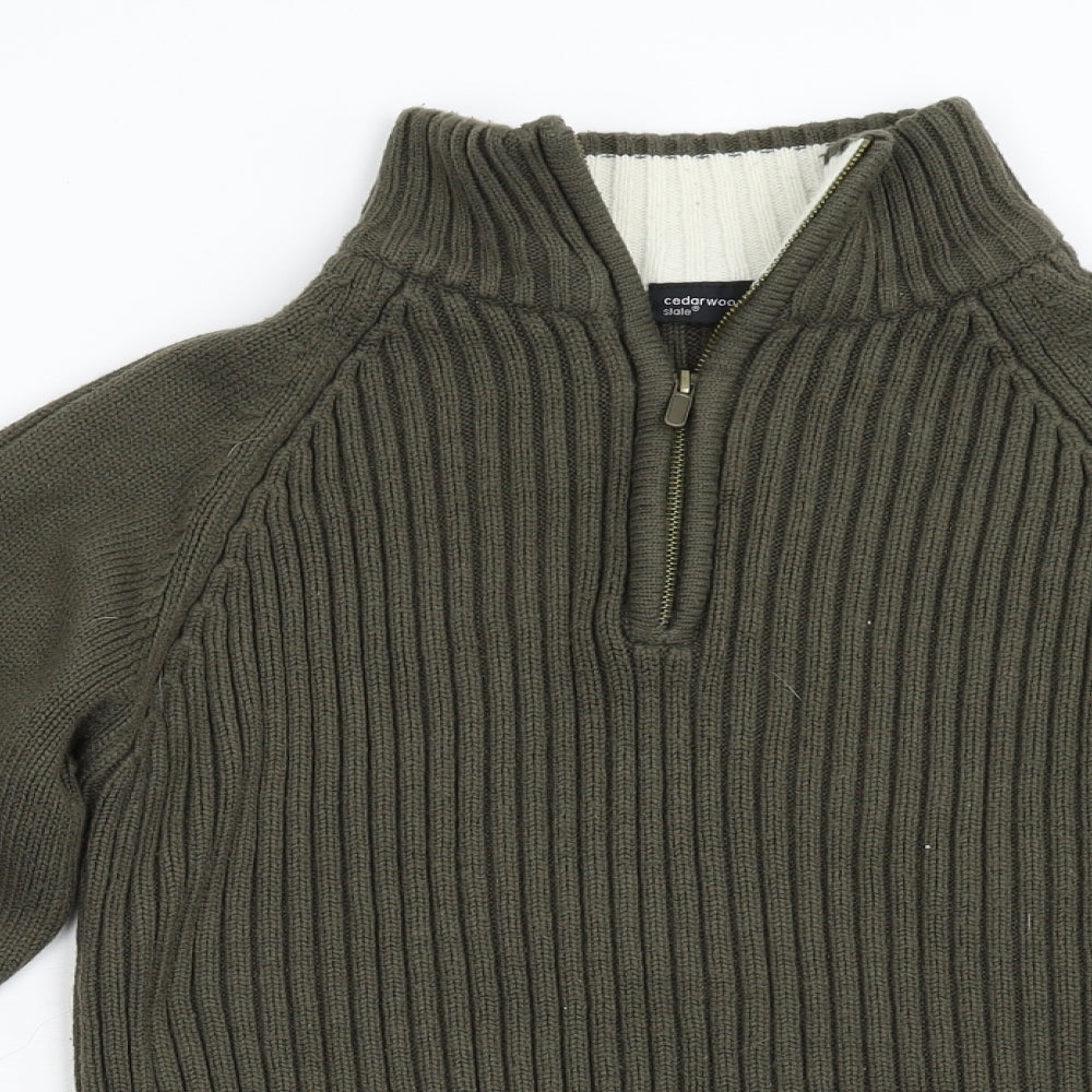 Primark Mens Green  Knit Henley Jumper Size S