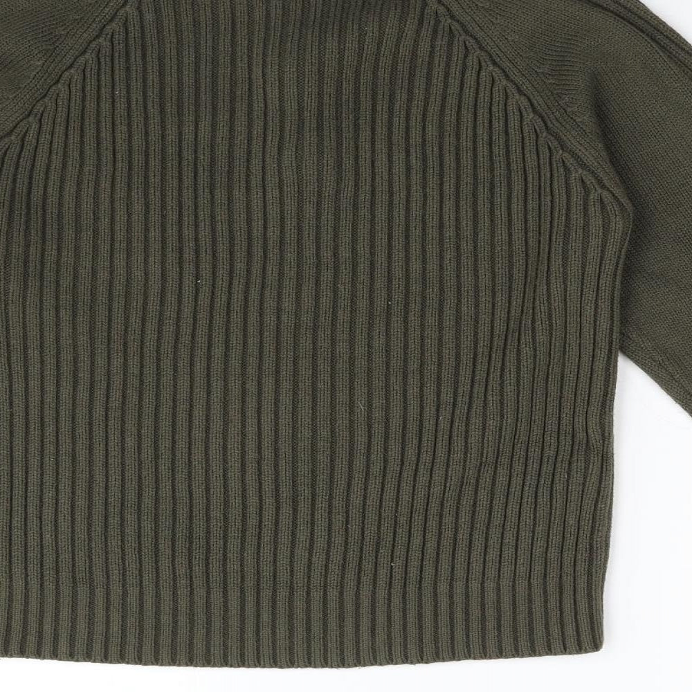 Primark Mens Green  Knit Henley Jumper Size S