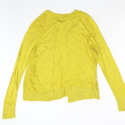 F&F Womens Yellow  Knit Cardigan Jumper Size 16