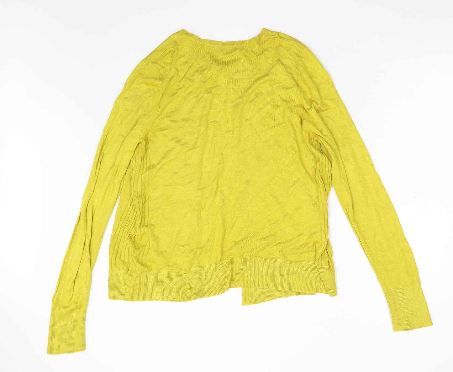F&F Womens Yellow  Knit Cardigan Jumper Size 16