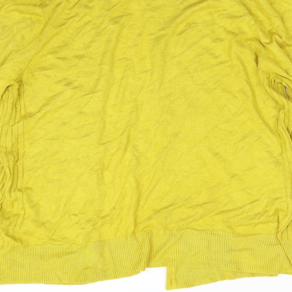 F&F Womens Yellow  Knit Cardigan Jumper Size 16