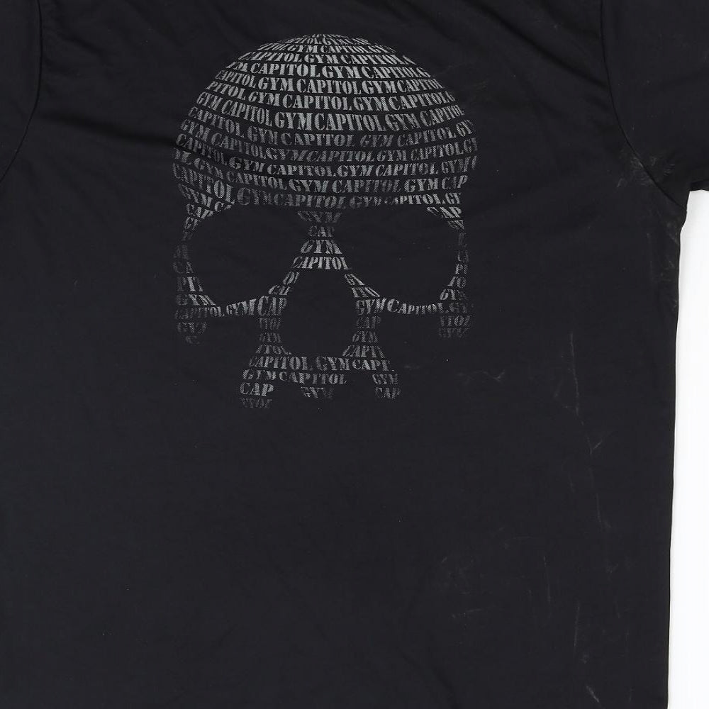 Saxnet Ltd Mens Black    T-Shirt Size L  - Skull