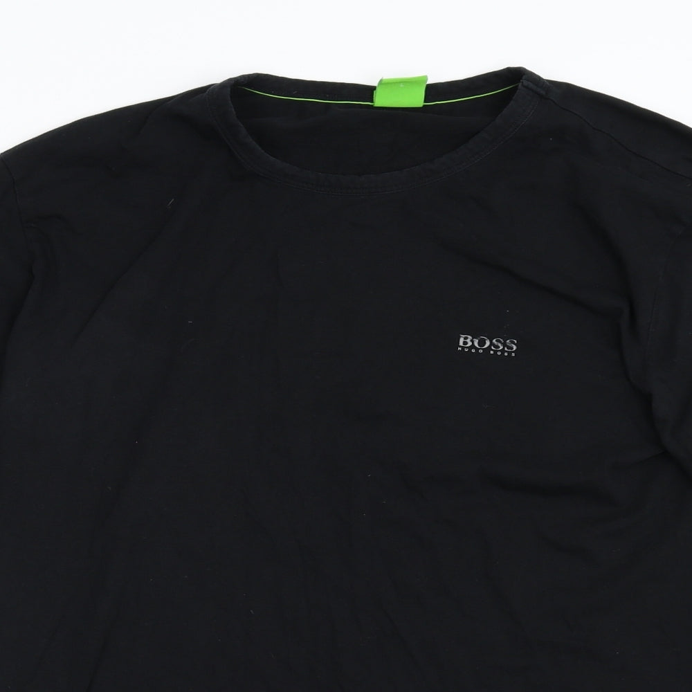 Hugh Boss Mens Black    T-Shirt Size L