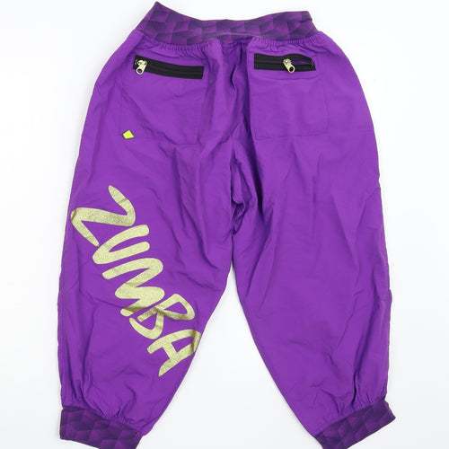 Zunba Womens Purple   Cropped Trousers Size L L22 in - Zumba