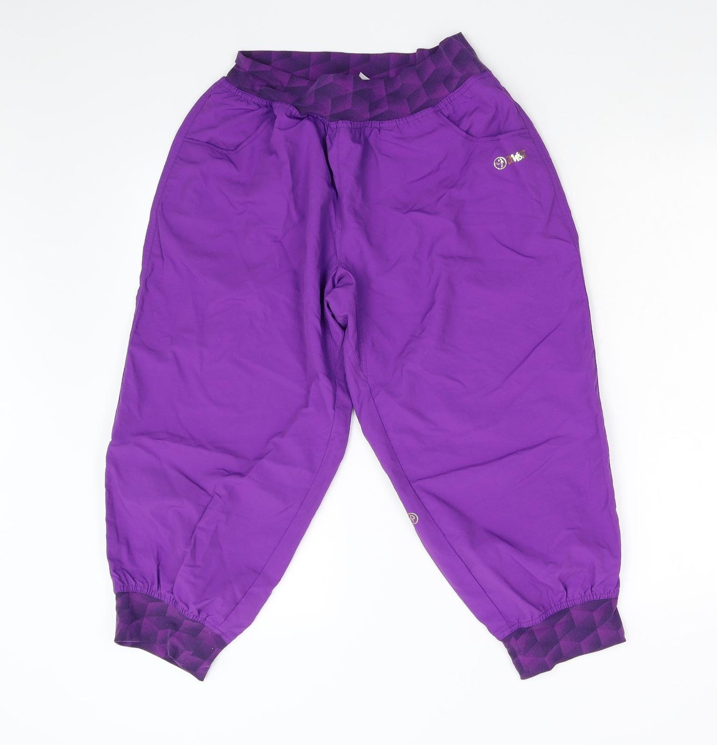 Zunba Womens Purple   Cropped Trousers Size L L22 in - Zumba