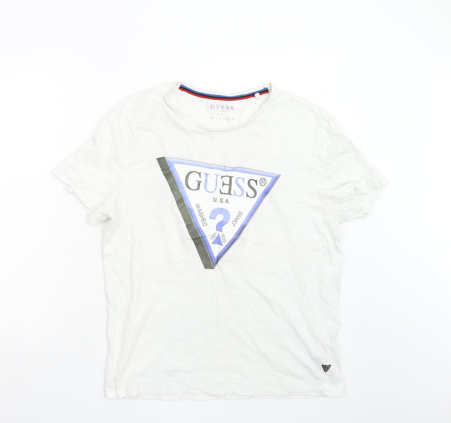 GUESS Mens White    T-Shirt Size XL