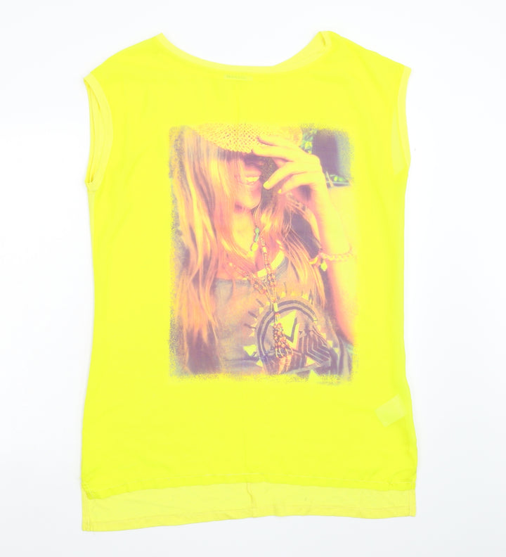 Brave Soul Womens Yellow Basic T-Shirt Size L
