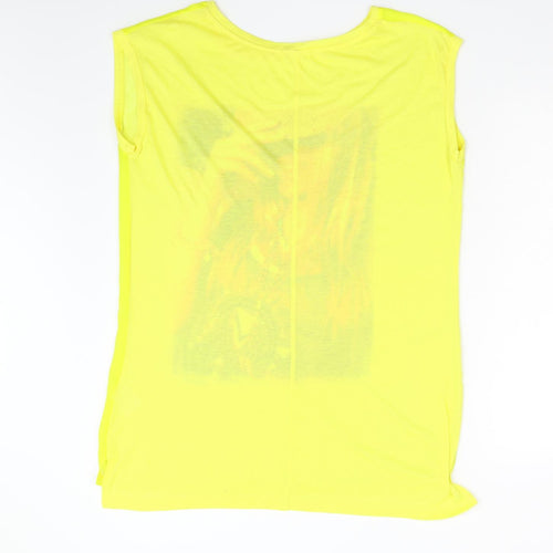 Brave Soul Womens Yellow   Basic T-Shirt Size L