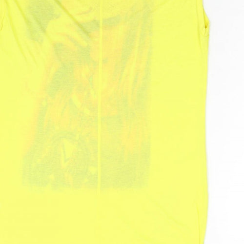 Brave Soul Womens Yellow   Basic T-Shirt Size L
