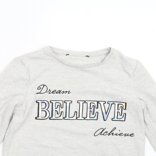 George Girls Grey  Fleece Pullover Jumper Size 8-9 Years