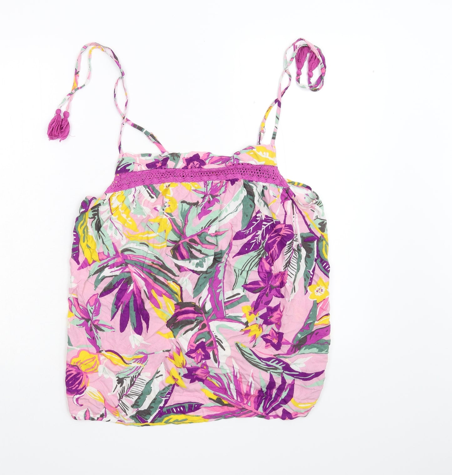 Keep Well Womens Pink Floral  Basic Tank Size 14