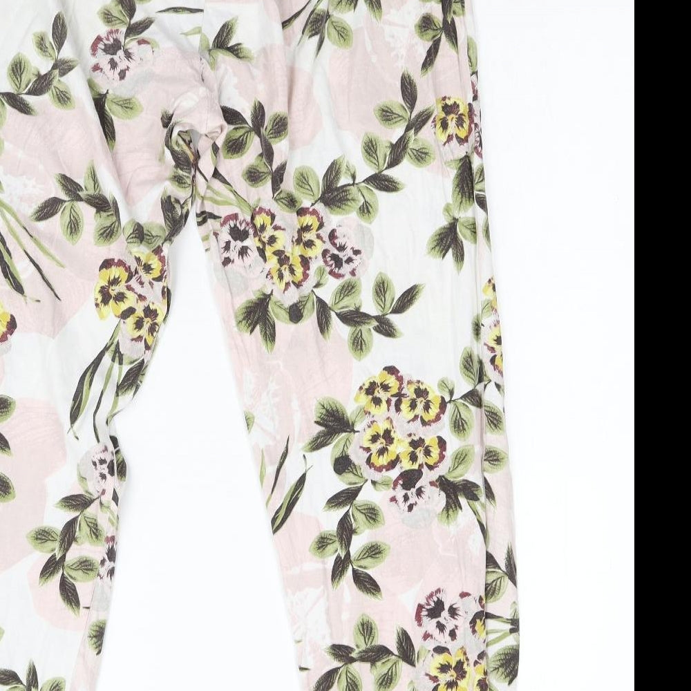 NEXT Womens Pink Floral  Trousers  Size L L28 in