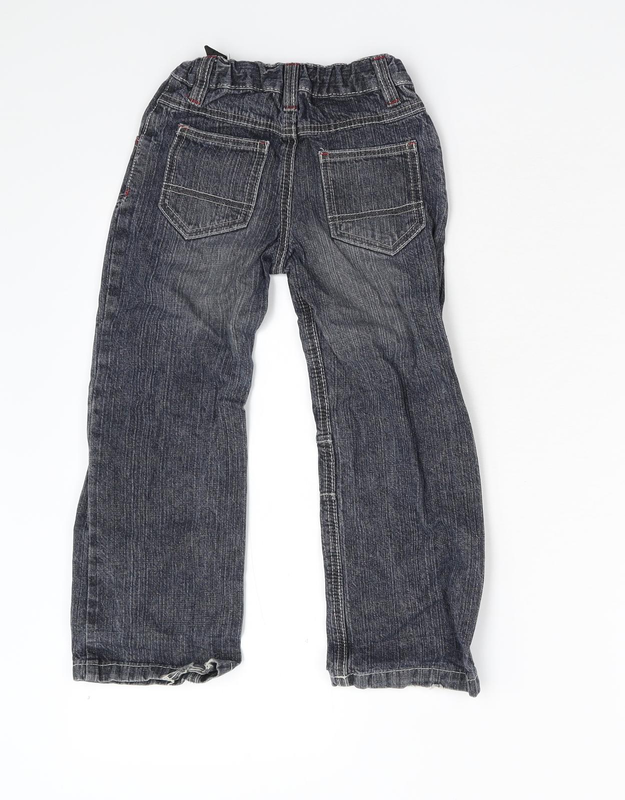 Primark Boys Black  Denim Straight Jeans Size 4-5 Years
