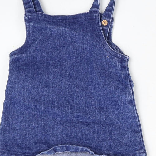 Primark Girls Black  Damask Pinafore/Dungaree Dress  Size 3-6 Months