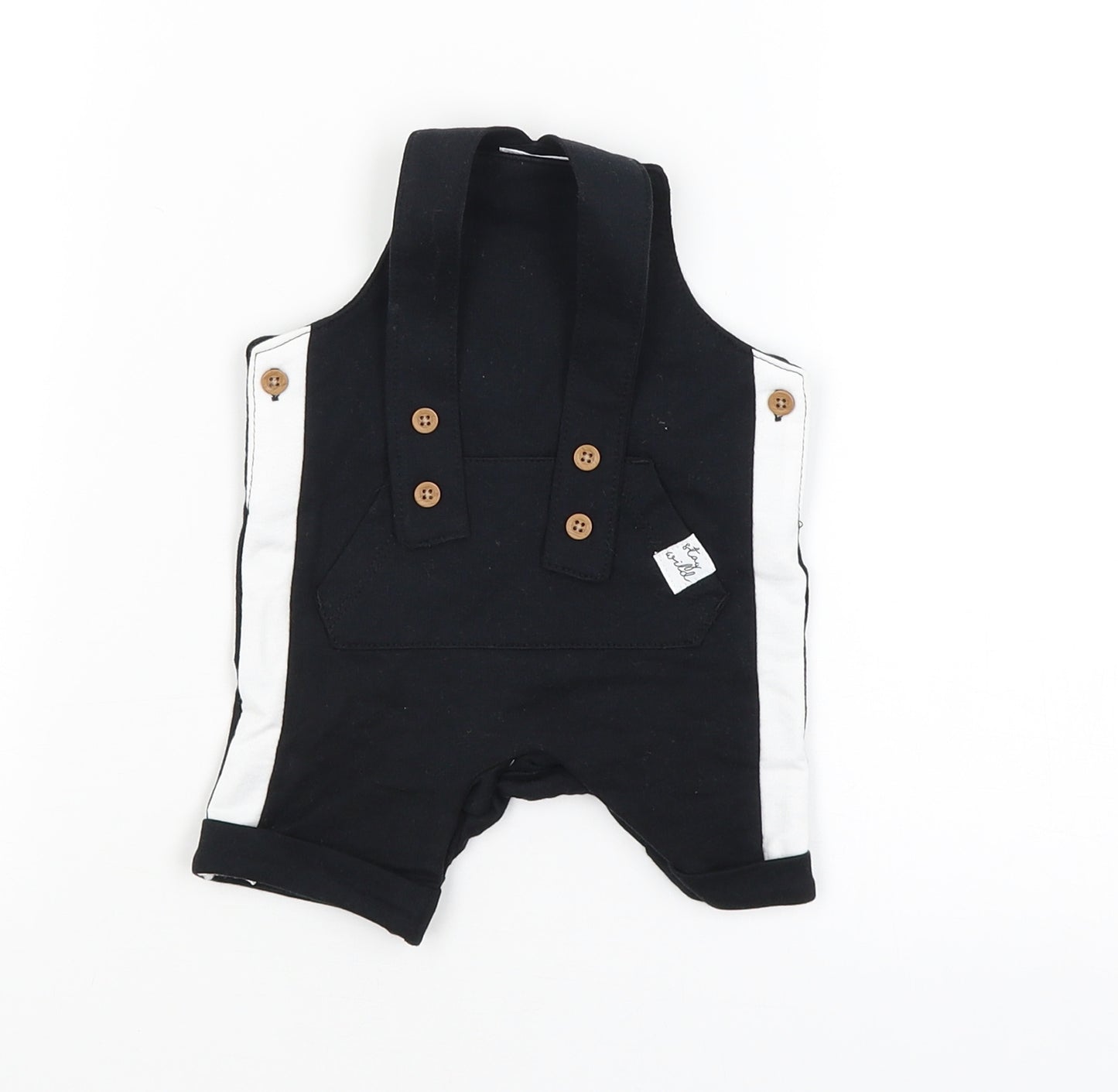F&F Boys Black   Dungaree One-Piece Size 0-3 Months