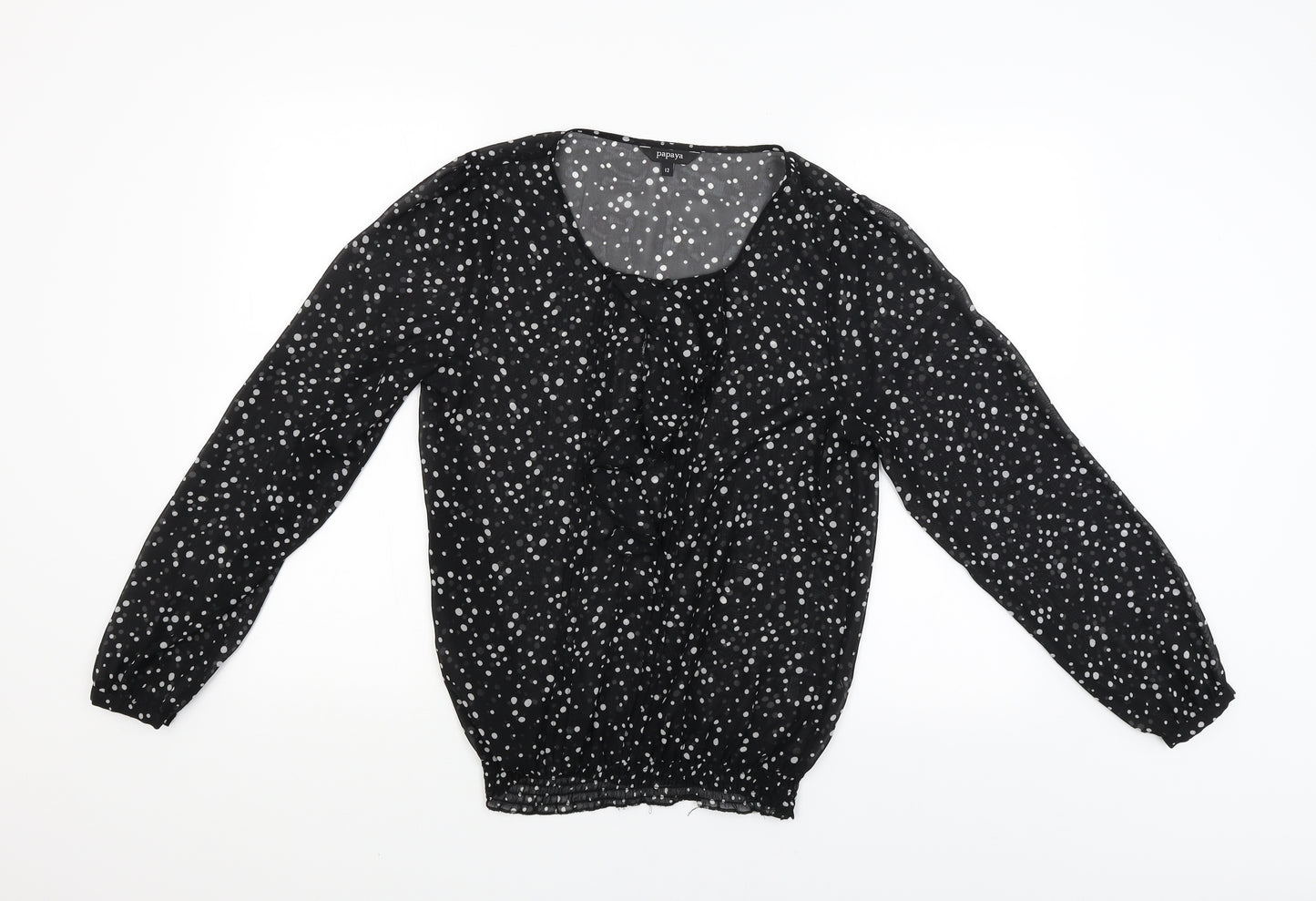 Papaya Womens Black   Basic Blouse Size 12