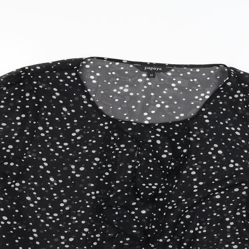 Papaya Womens Black   Basic Blouse Size 12