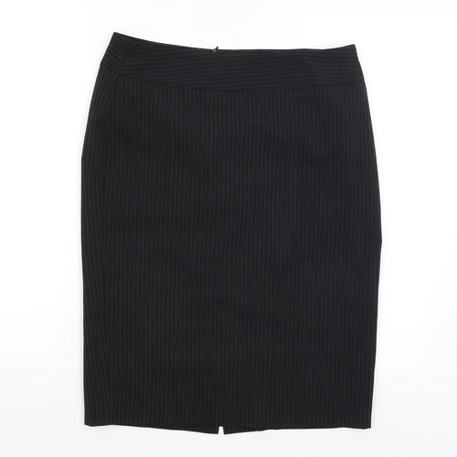 F&F Womens Black Striped  Straight & Pencil Skirt Size 10