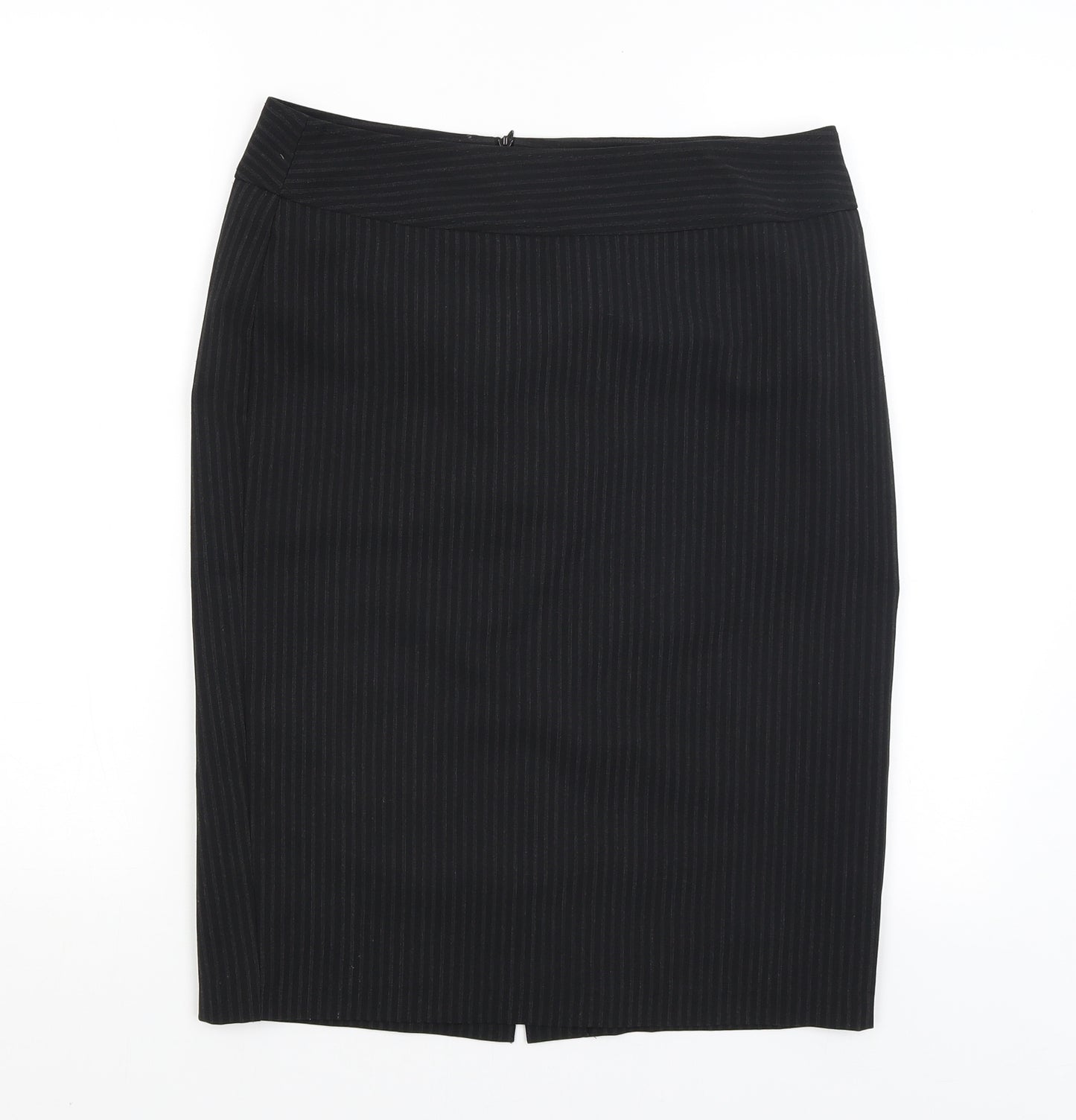 F&F Womens Black Striped  Straight & Pencil Skirt Size 10