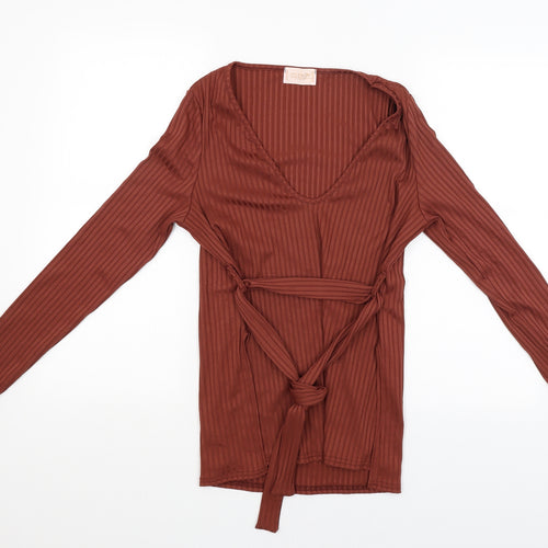 Club London Womens Brown   Basic Blouse Size 8