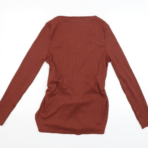 Club London Womens Brown   Basic Blouse Size 8