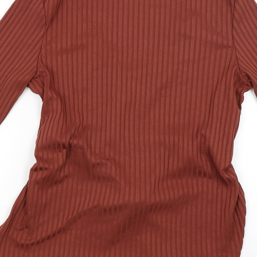 Club London Womens Brown   Basic Blouse Size 8