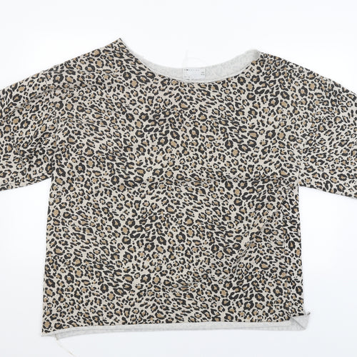 ASOS Womens Brown Animal Print  Basic Blouse Size 6