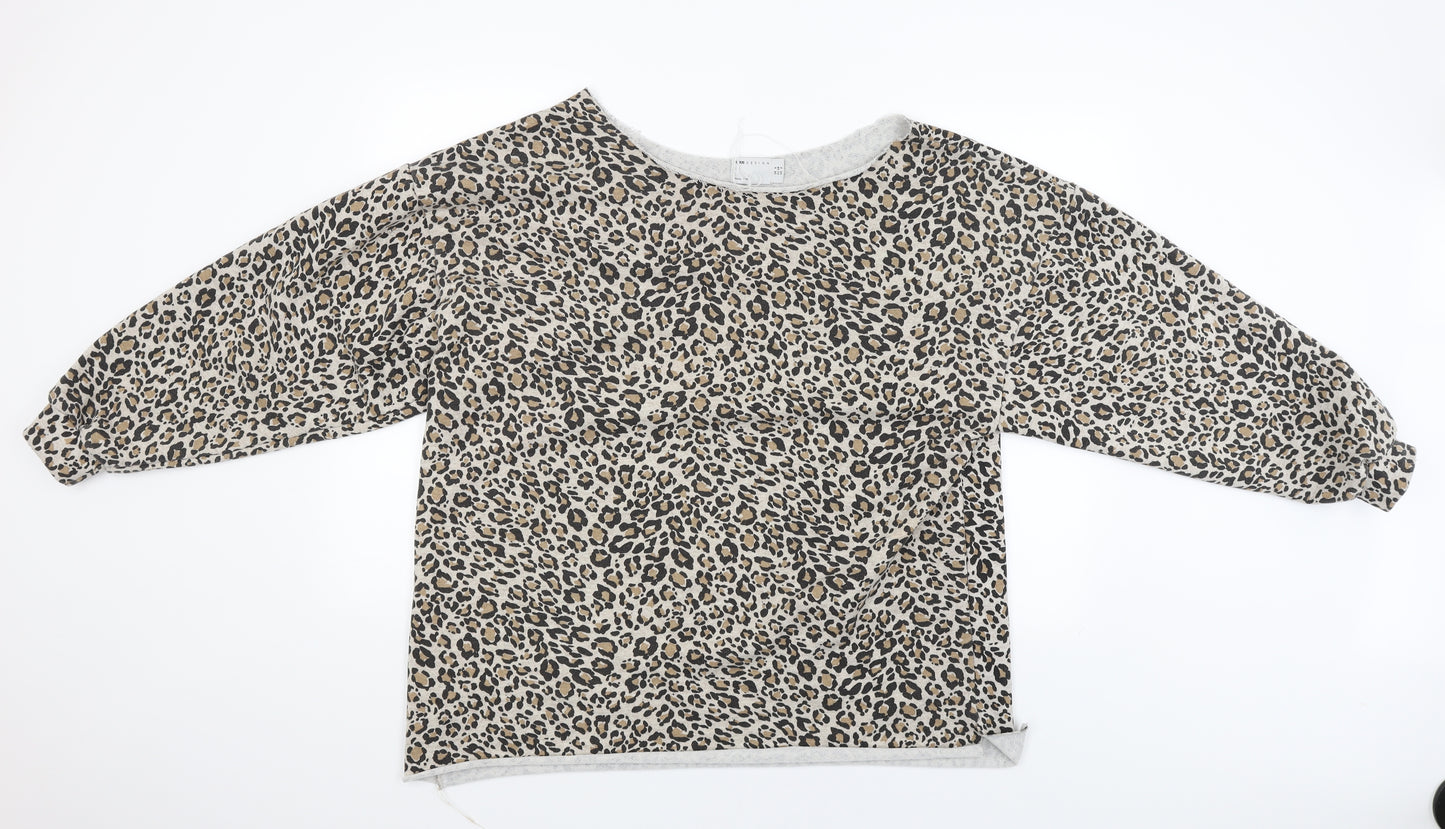 ASOS Womens Brown Animal Print  Basic Blouse Size 6