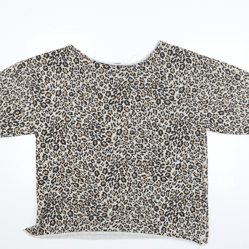 ASOS Womens Brown Animal Print  Basic Blouse Size 6