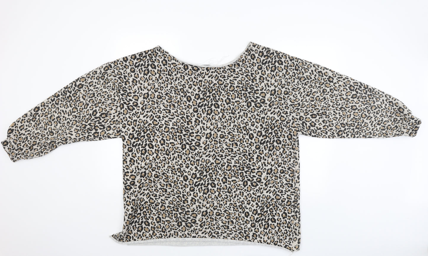 ASOS Womens Brown Animal Print  Basic Blouse Size 6