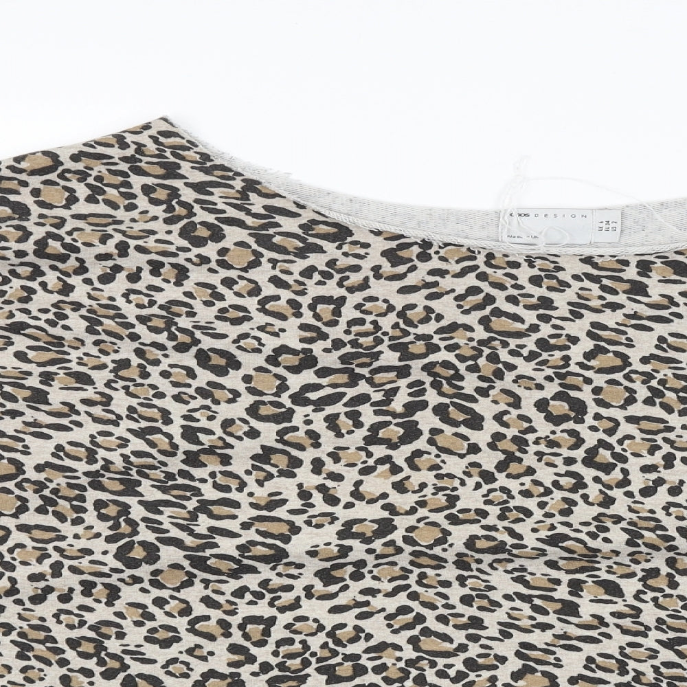 ASOS Womens Brown Animal Print  Basic Blouse Size 6