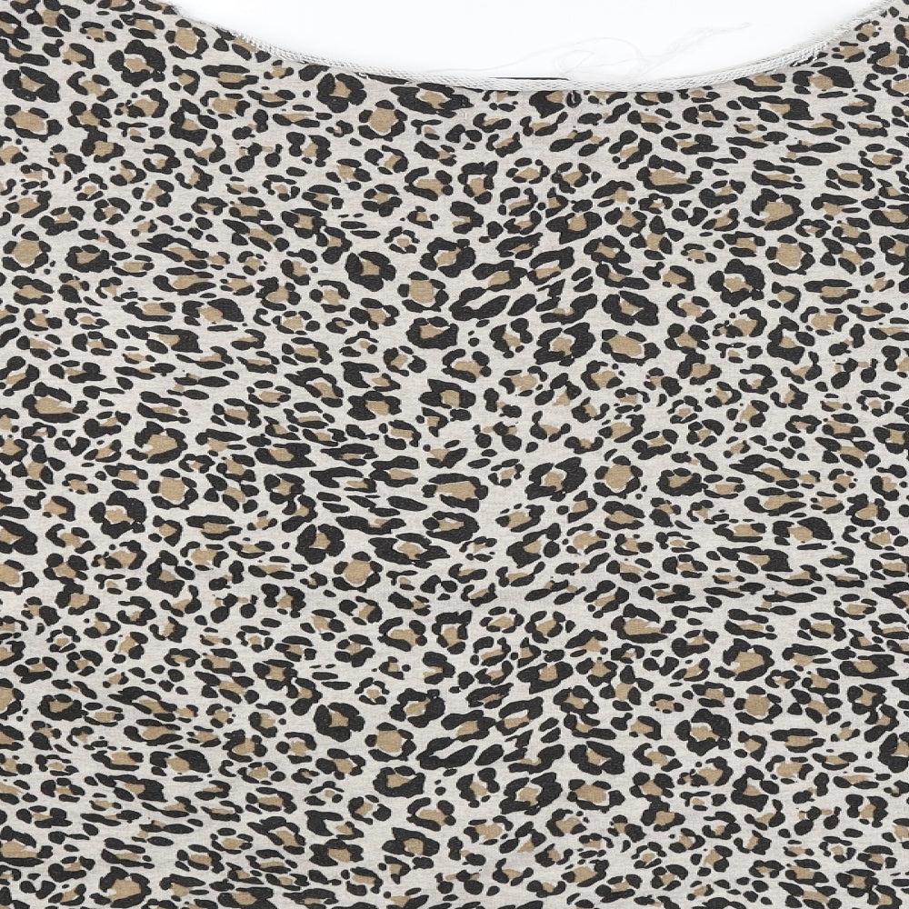 ASOS Womens Brown Animal Print  Basic Blouse Size 6