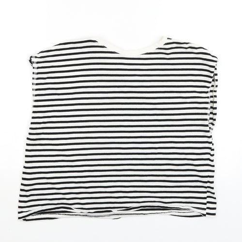 Zara Womens Black Striped  Basic T-Shirt Size S