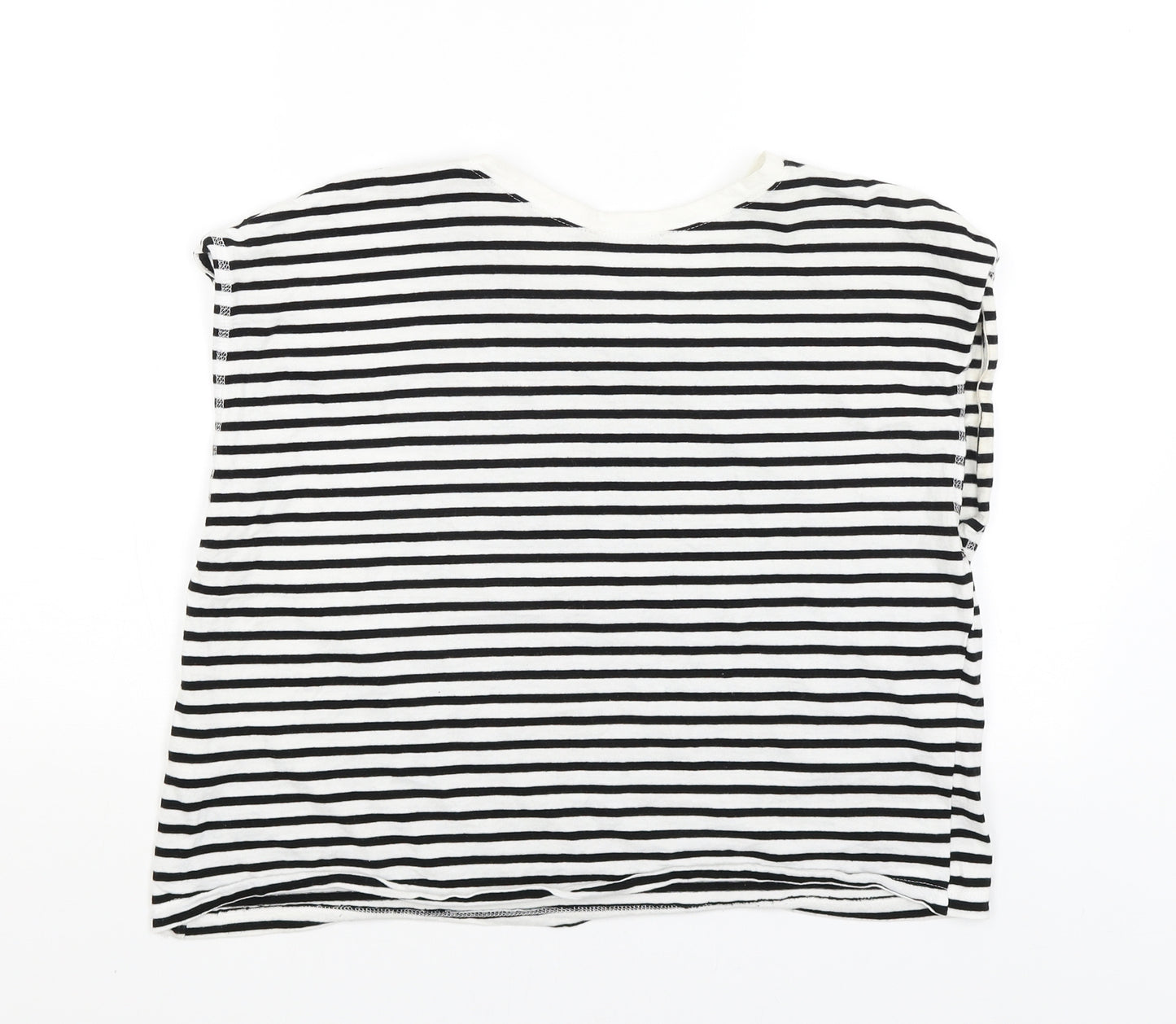 Zara Womens Black Striped  Basic T-Shirt Size S
