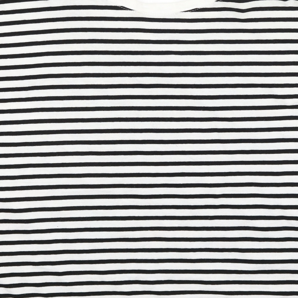 Zara Womens Black Striped  Basic T-Shirt Size S