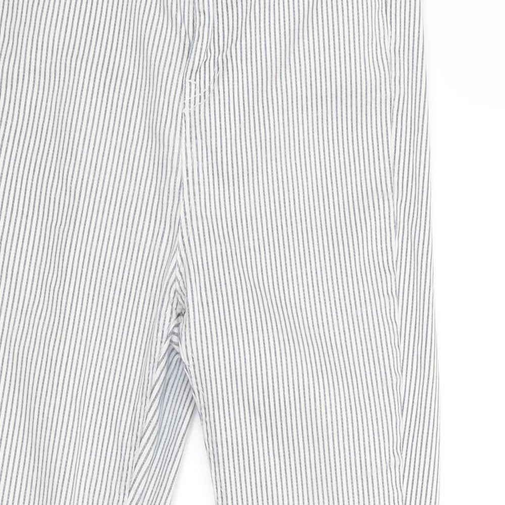 TU Womens White Striped  Cargo Trousers Size 10 L27 in