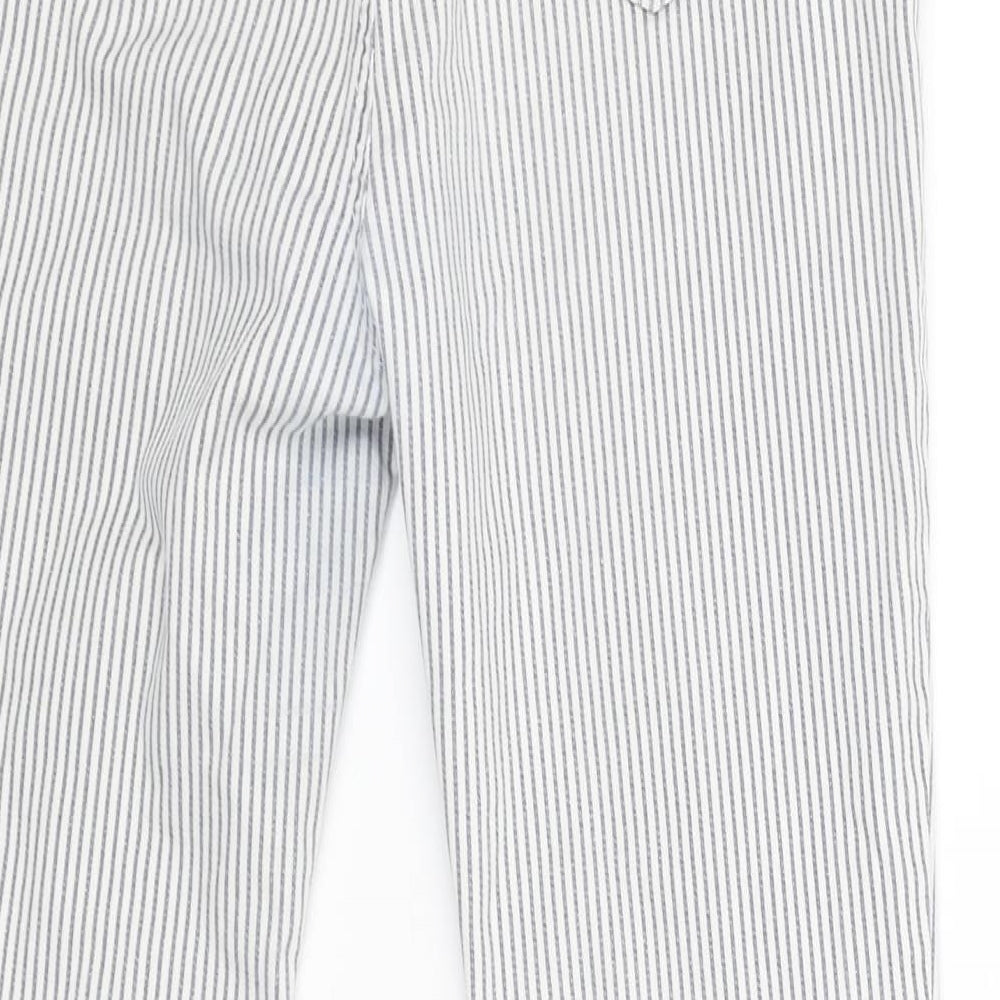 TU Womens White Striped  Cargo Trousers Size 10 L27 in