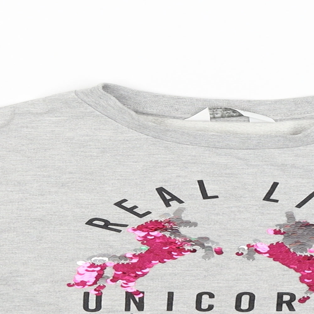 Primark Girls Grey   Pullover Jumper Size 9-10 Years