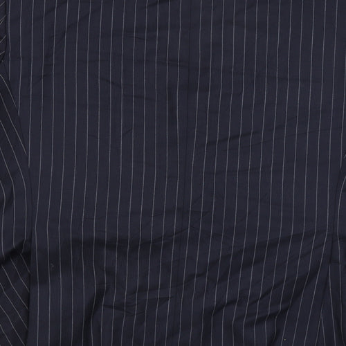 Preworn Mens Black Striped  Jacket Blazer Size 44