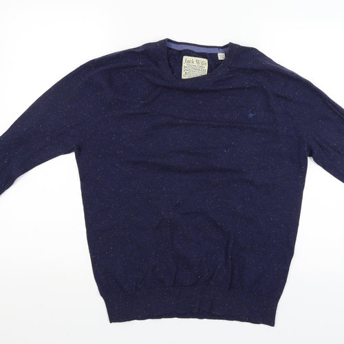 Jack Wills Mens Blue Polka Dot  Pullover Jumper Size M
