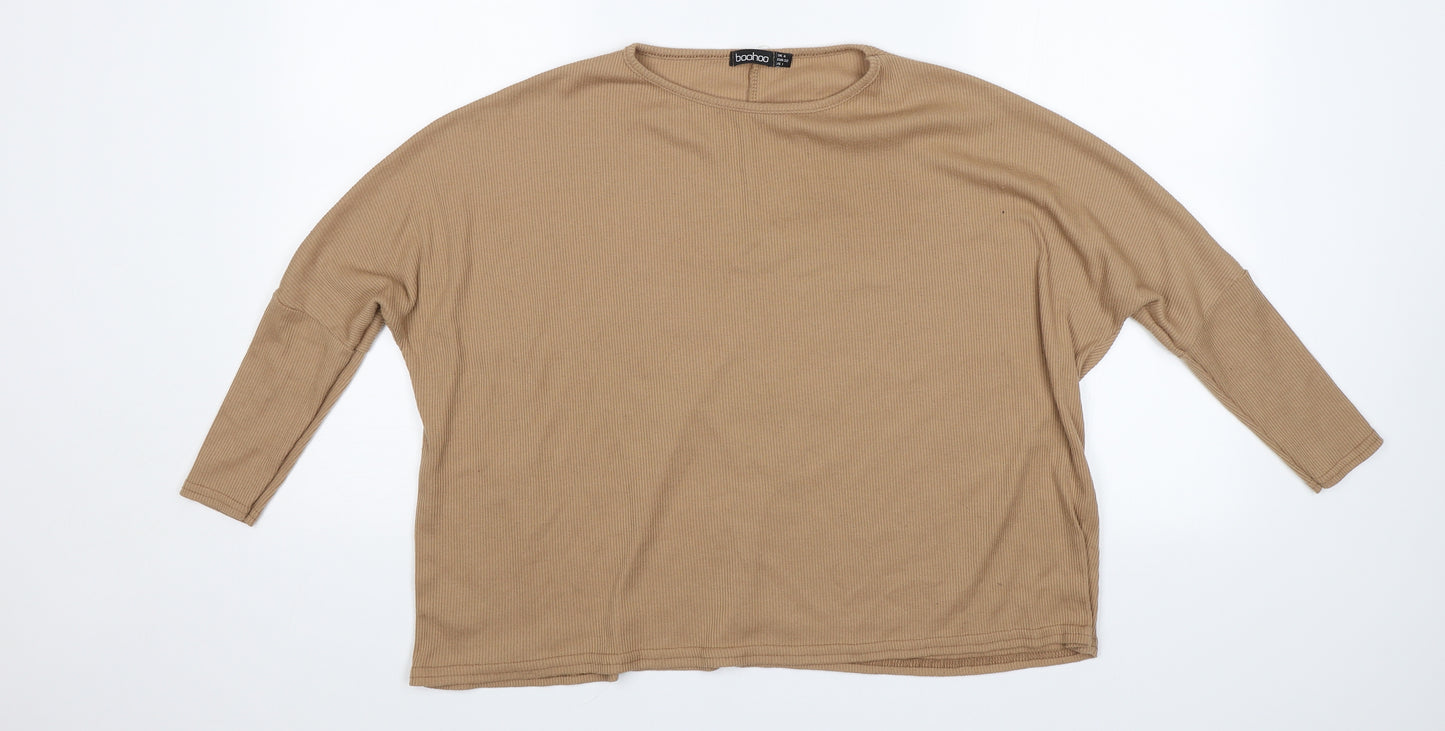 Boohoo Womens Brown   Basic T-Shirt Size 4