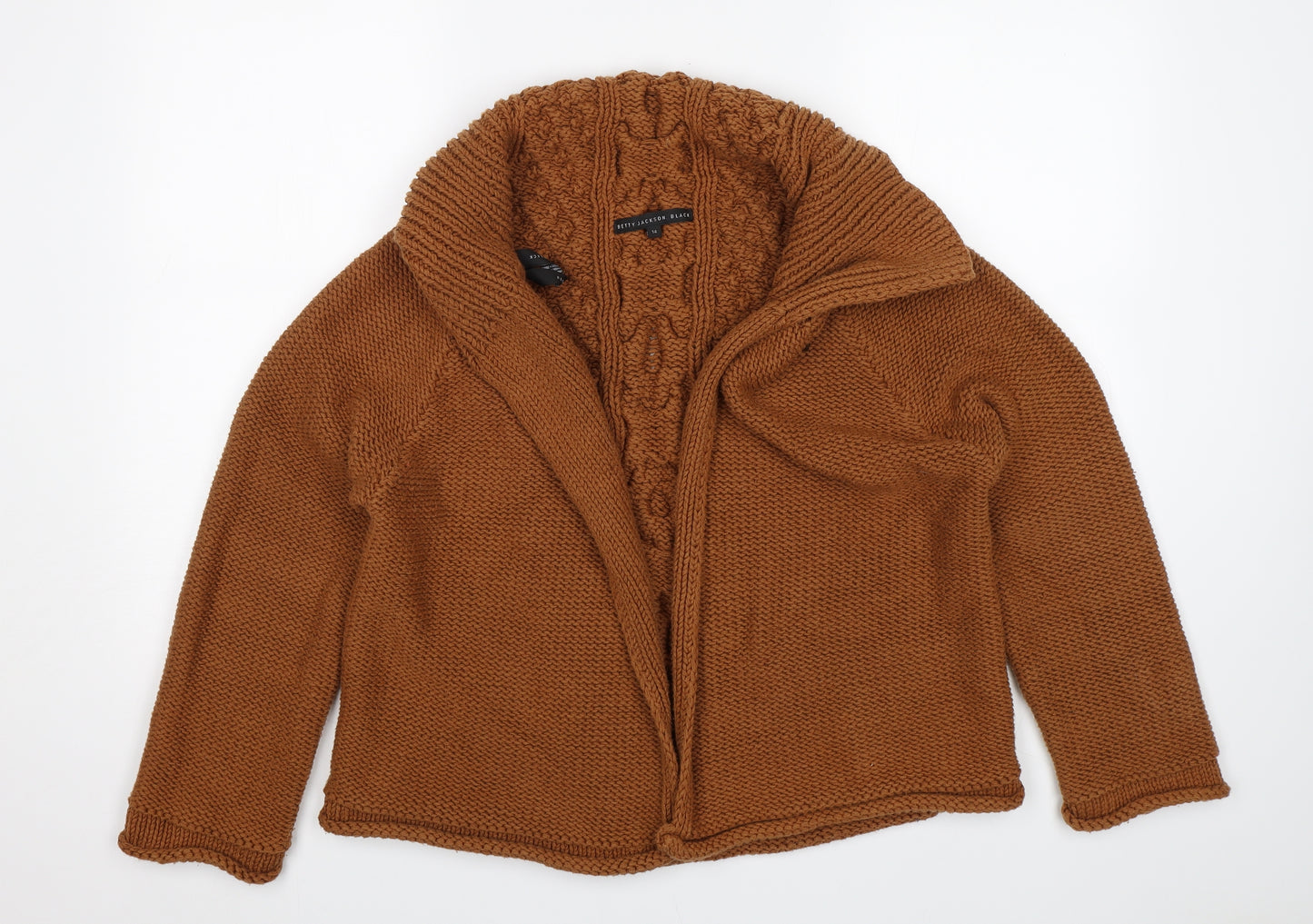 Betty Jackson Black Womens Brown   Jacket Coatigan Size 14