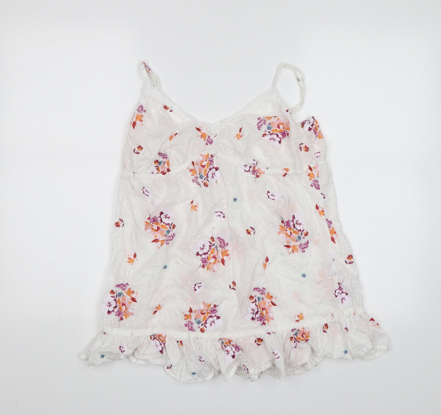 TU Womens White Floral  Camisole Blouse Size 16