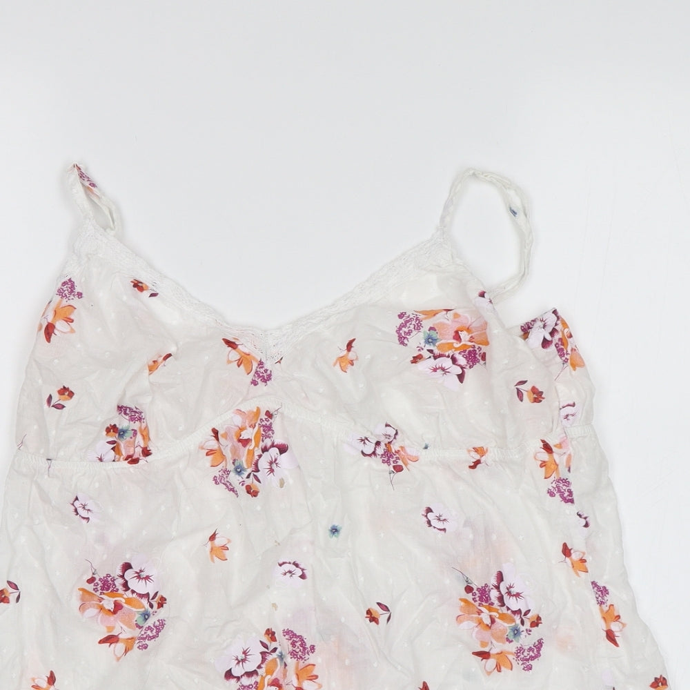 TU Womens White Floral  Camisole Blouse Size 16