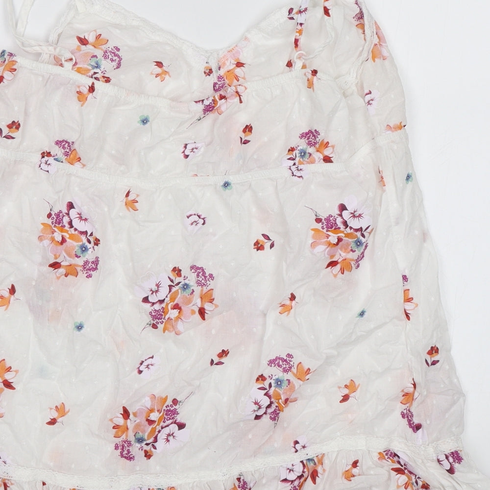 TU Womens White Floral  Camisole Blouse Size 16