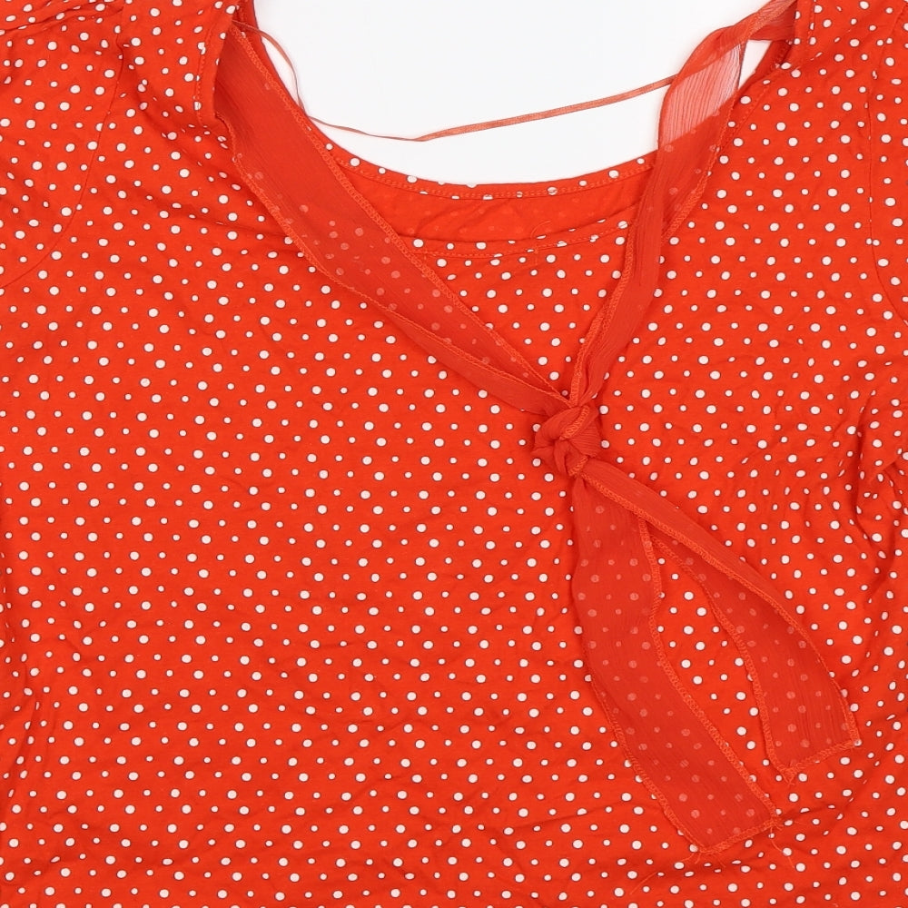 George Womens Red Polka Dot  Basic Blouse Size 18